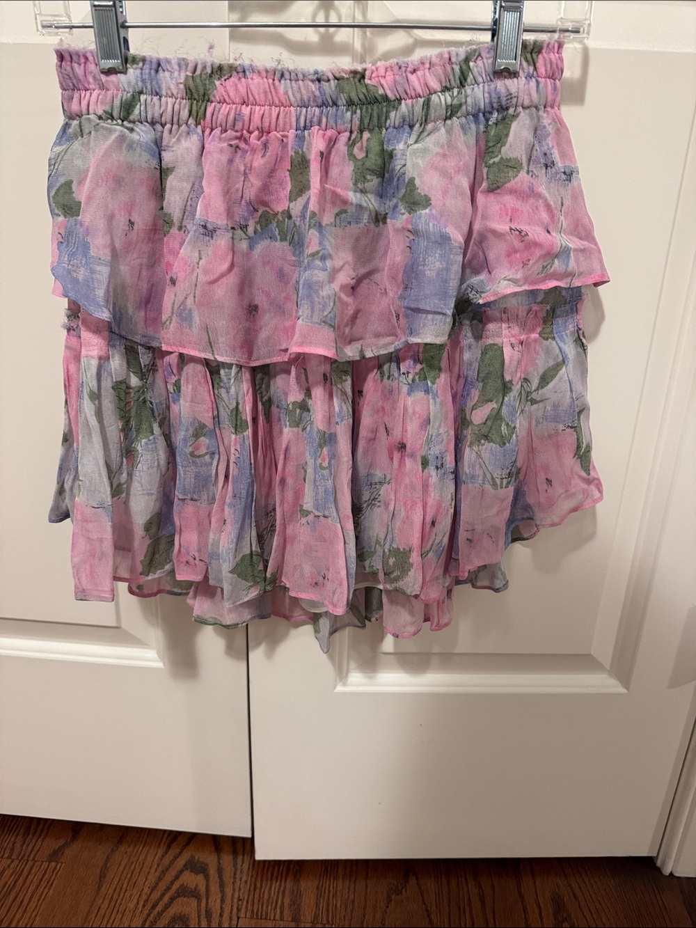 Love shack fancy floral mini skirt